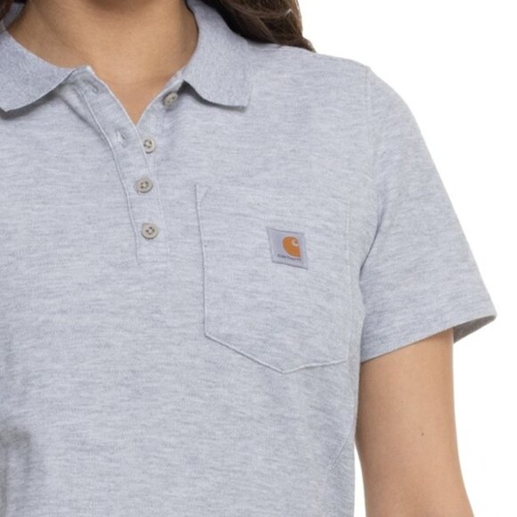NEW Carhartt 104229 Contractor’s womens Work Pocket Polo Shirt - Short 253 - Picture 3 of 5
